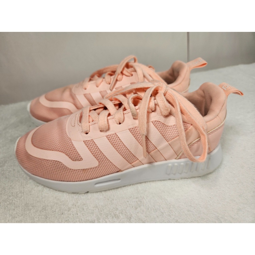 Adidas Multix Kids Youth Size 1 Clear Pink White Sneakers Shoes